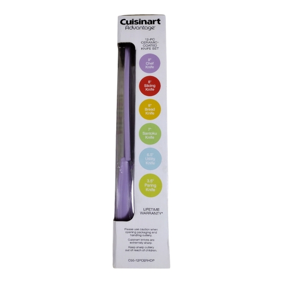 Cuisinart Advantage 12 Piece Ceramic Coated Knife Set New - Picture 5 of 6